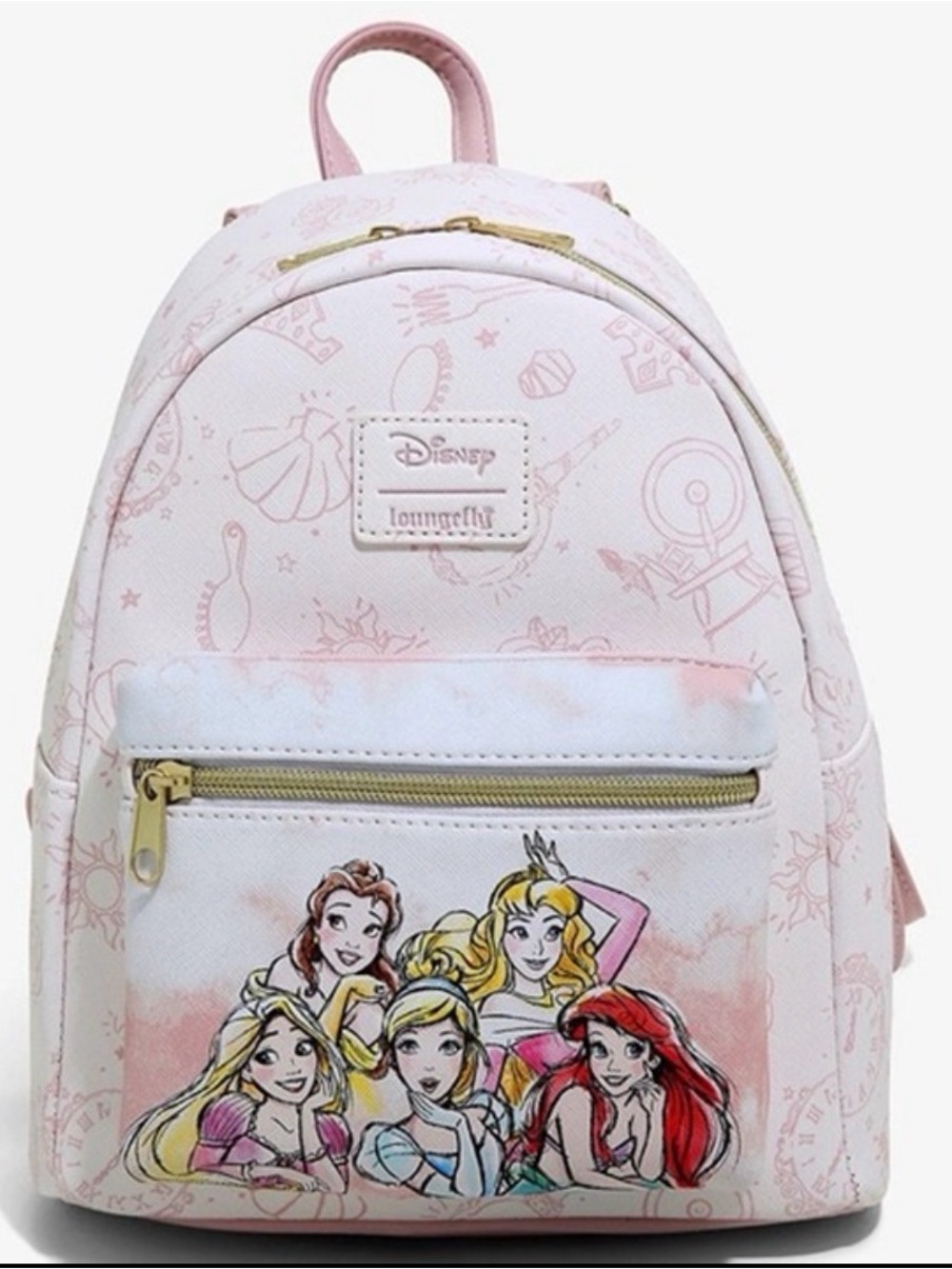 Loungefly Pink Disney Princess Sketch Mini Backpack